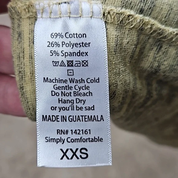 LulaRoe, Sz XXS Top, Blouse, Shirt, Yellow, Gray, Short Sleeve, Tee - Picture 7 of 7